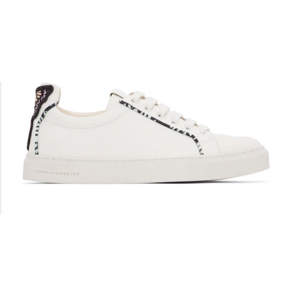 Sophia Webster white leather butterfly trainer sneakers